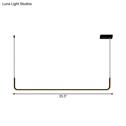 Black and brass metal half rectangle hanging lamp kit with warm white adjustable lighting by DecorBites modern LED