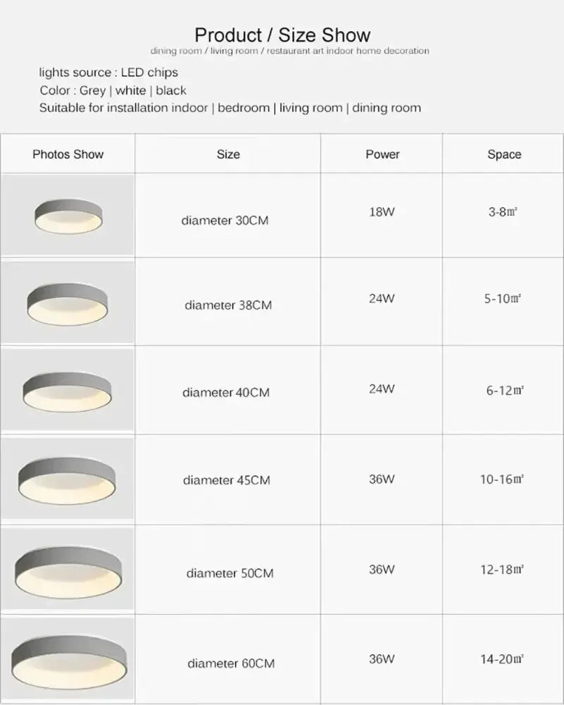 Decorbites modern led ceiling light circular design in grey and white finishes for indoor home lighting