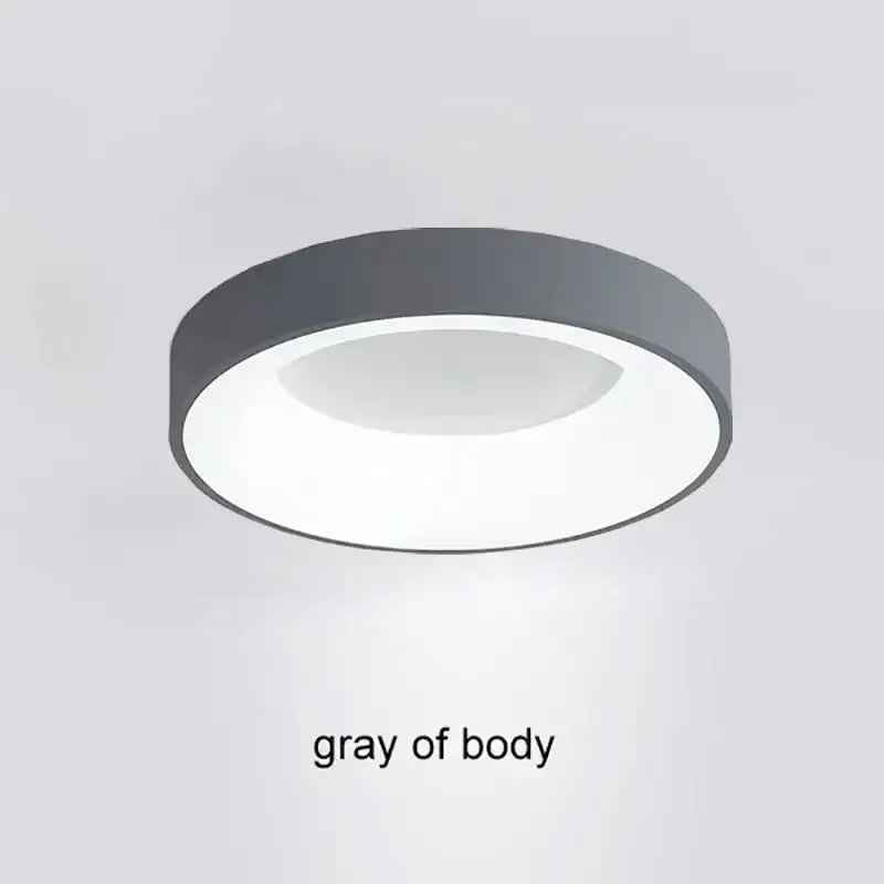 DecorBites™ modern led ceiling light with sleek gray body and bright white illuminated center for indoor use