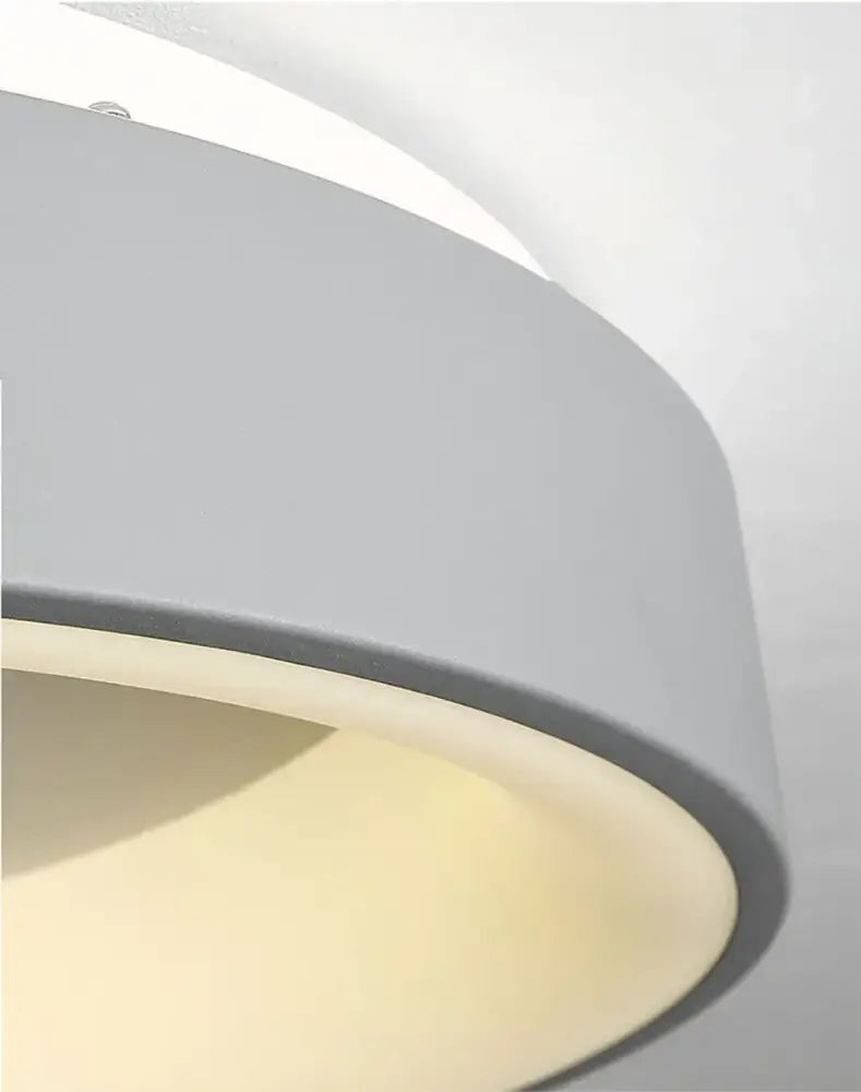 Gray cylindrical ceiling light with smooth matte finish and warm diffuser modern led ceiling light by decorbites