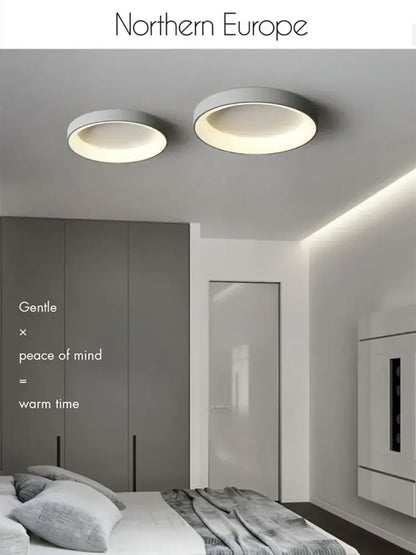 Two decorbites™ modern led ceiling lights with sleek white finish and soft glowing illumination for indoor use