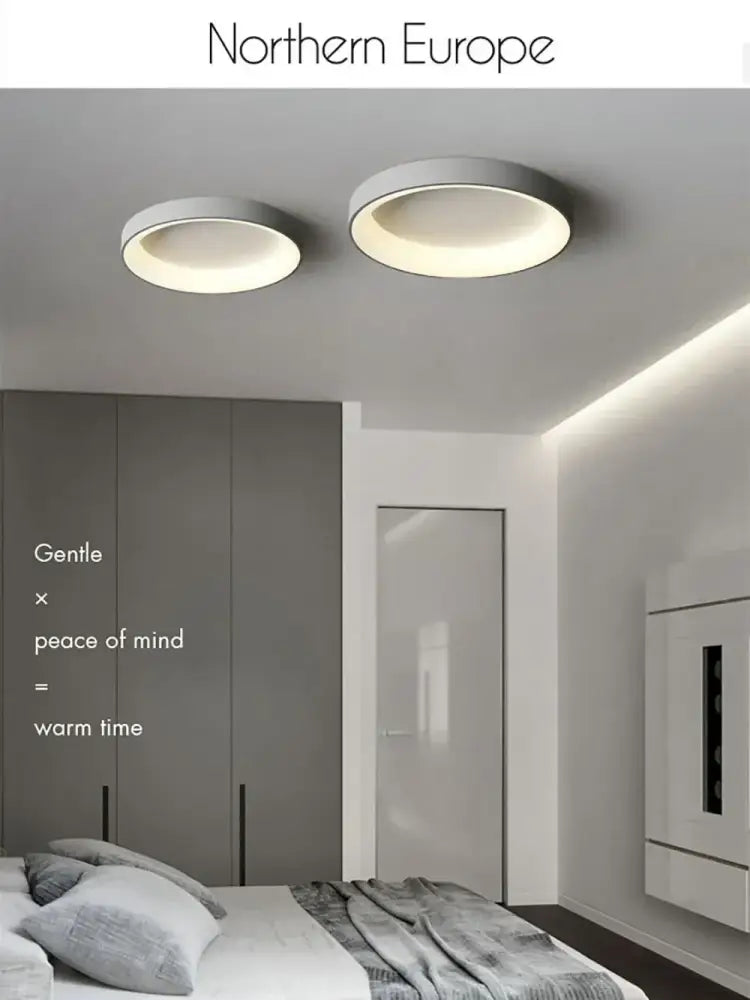 Two decorbites™ modern led ceiling lights with sleek white finish and soft glowing illumination for indoor use