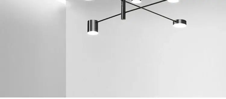 DecorBites™ modern led chandelier in gold black metal with cylindrical light fixtures for living room and bedroom use