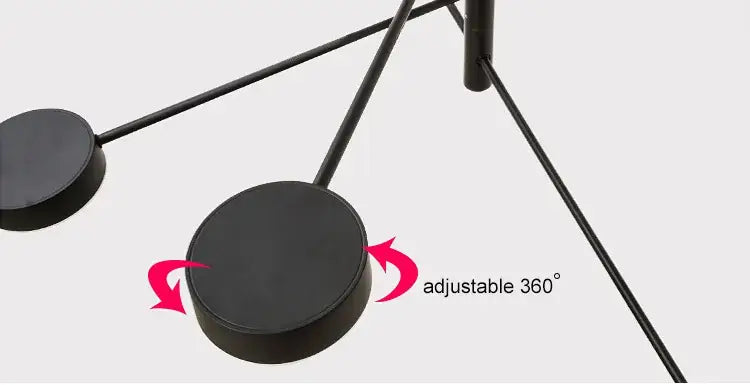 Black matte finished adjustable 360 degree lamp base with circular flat feet for decorbites™ modern led chandelier