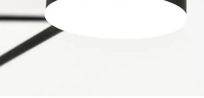 Black circular modern led chandelier with smooth matte finish perfect for living room and bedroom lighting
