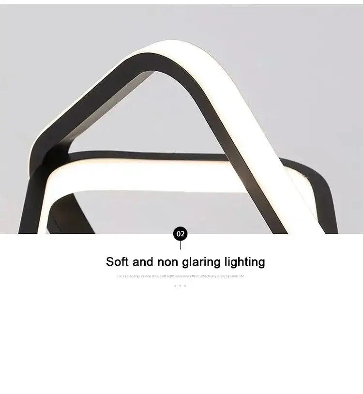 Decorbites™ modern black and white geometric led chandelier light with sleek minimalist design and three color options