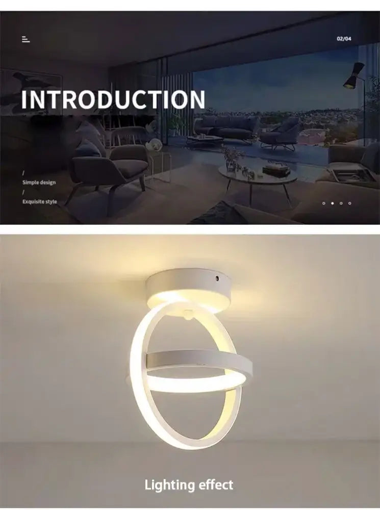DecorBites™ modern white led chandelier with sleek minimalist design and three color options for household use