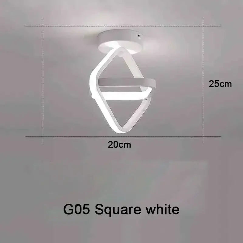 DecorBites™ modern white g05 led chandelier with geometric design and three color options for household use