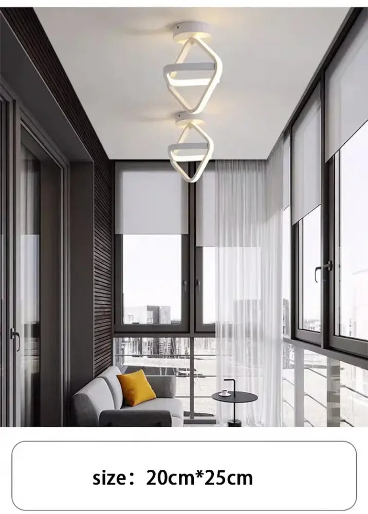 Decorbites™ modern white led chandelier with twisted geometric design and three color options for household use