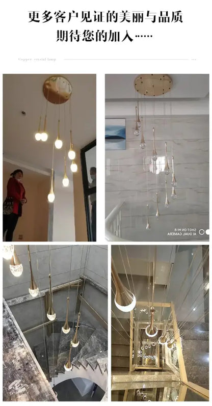 Decorbites modern led crystal chandelier featuring brass and crystal teardrop fixtures for elegant home decor