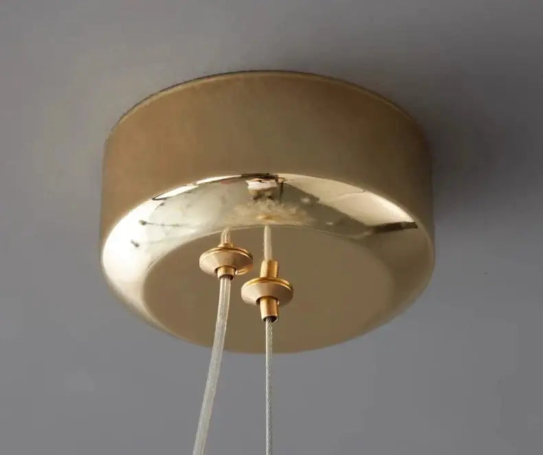 DecorBites™ modern led pendant chandelier with gold-toned circular polished brass finish for home decor lighting
