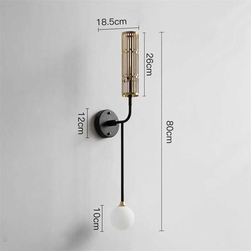 Modern LED Wall Sconce with Gold Accents