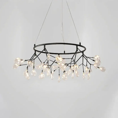 Decorbites™ modern black metal chandelier with clear glass bulbs for dining room available in 110v-120v and 220v-240v