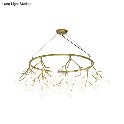 Gold-toned decorbites modern metal led chandelier with frosted glass globes for dining room 110v-120v 220v-240v use