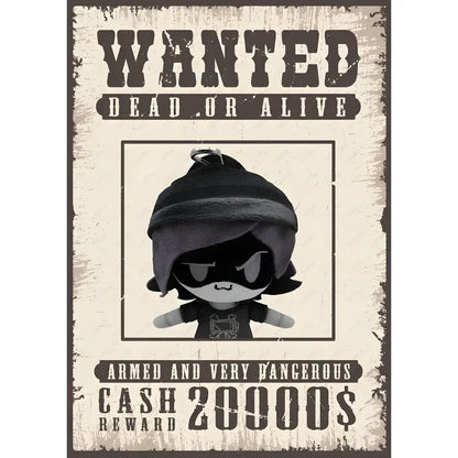 A plush toy with black beanie sunglasses and dark shirt featured in DecorBites modern murder drones poster wall art