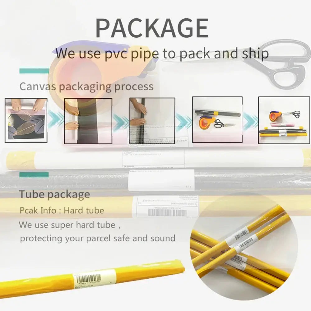 Yellow hard tube packaging wrapped in clear plastic with barcode stickers for decorbites modern neon sports star wall art poster