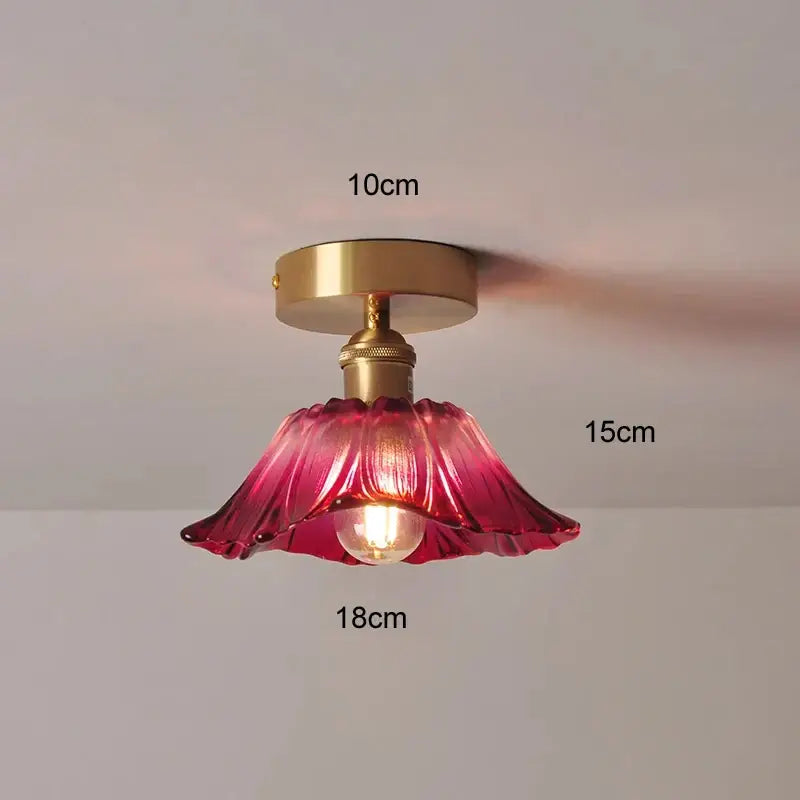 DecorBites™ modern Nordic ceiling lights with delicate pink glass pendant and brass fixture for e27 ceiling use
