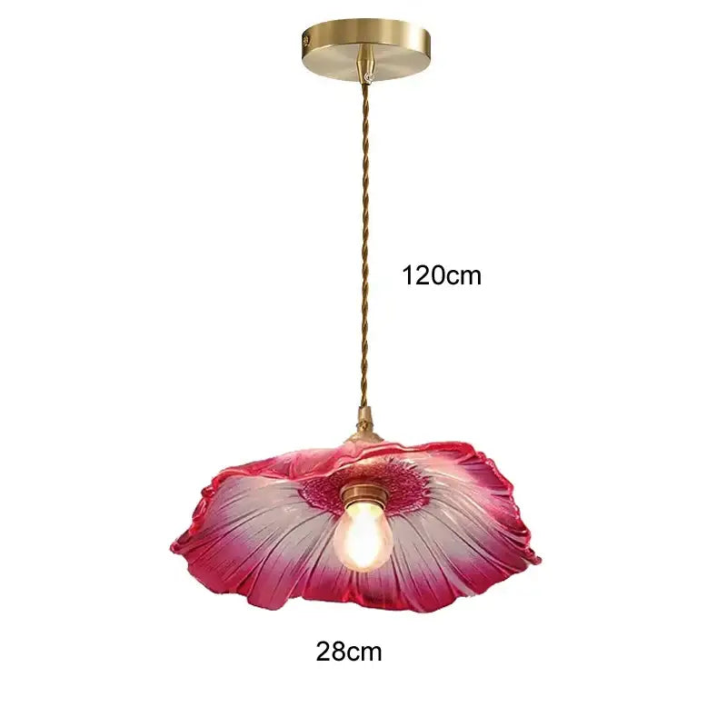 DecorBites modern nordic ceiling light with pink white gradient glass pendant and brass e27 ceiling mount for home interiors