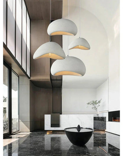 Decorbites™ modern nordic chandelier with white ceramic shades and warm light glow for home and dining spaces