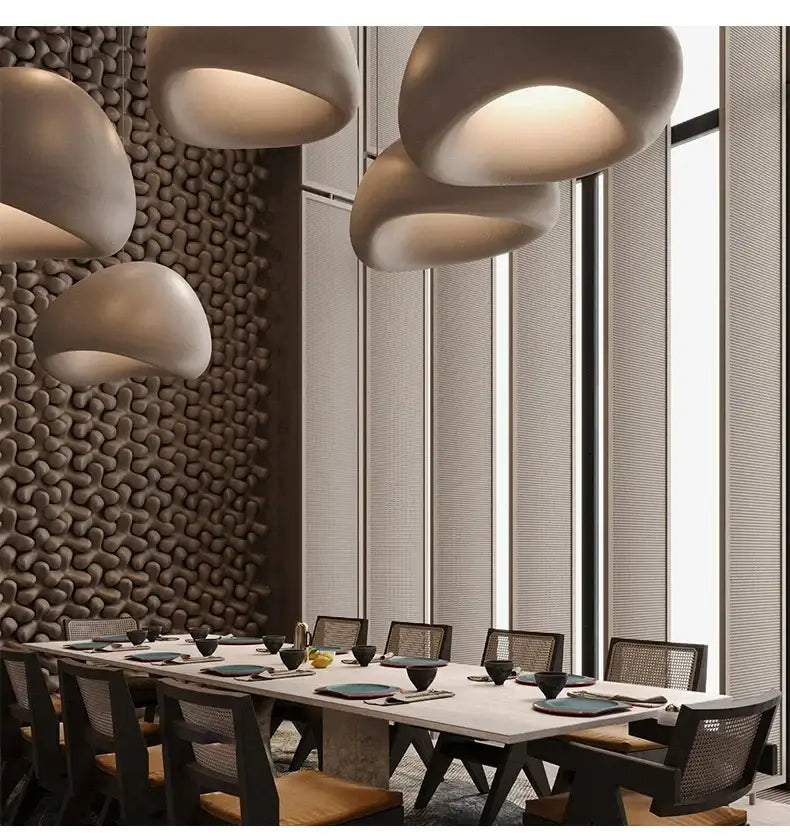 Modern nordic chandelier decorbites™ with warm light beige cloud-shaped pendant lights for home and dining use