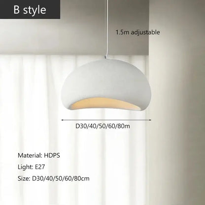 Decorbites™ modern nordic chandelier with dome-shaped matte white hdps shade and warm light for home and dining use