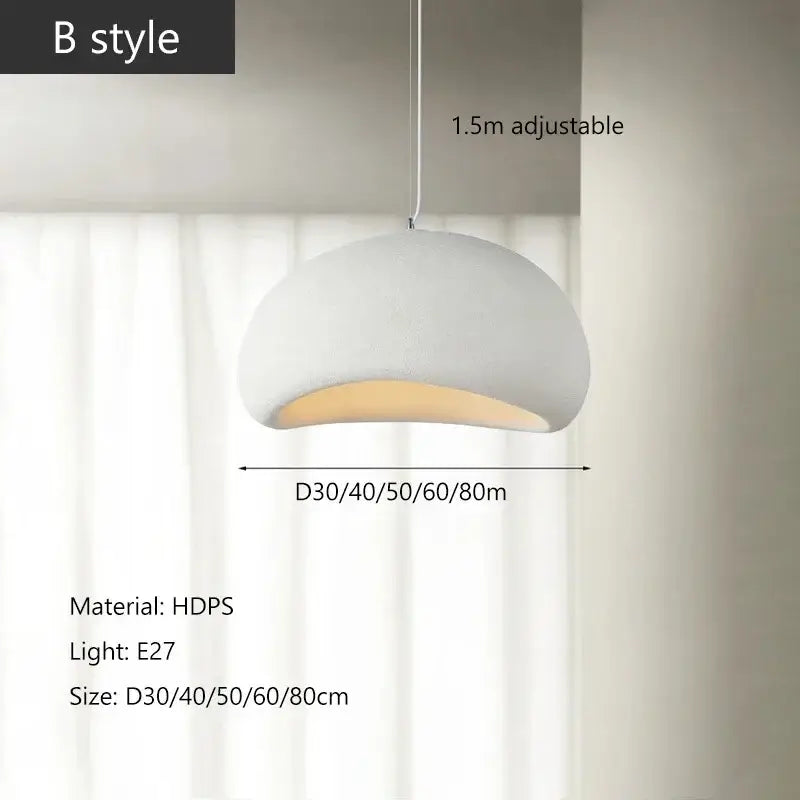 Decorbites™ modern nordic chandelier with dome-shaped matte white hdps shade and warm light for home and dining use