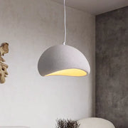 DecorBites™ modern nordic chandelier with dome-shaped textured gray exterior and warm light for home and dining