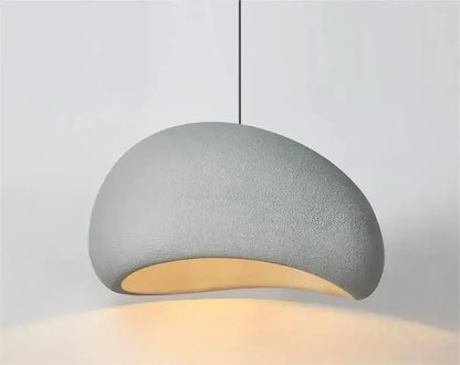 Decorbites modern nordic chandelier gray textured pendant light with warm light turn and curved interior glow for home dining
