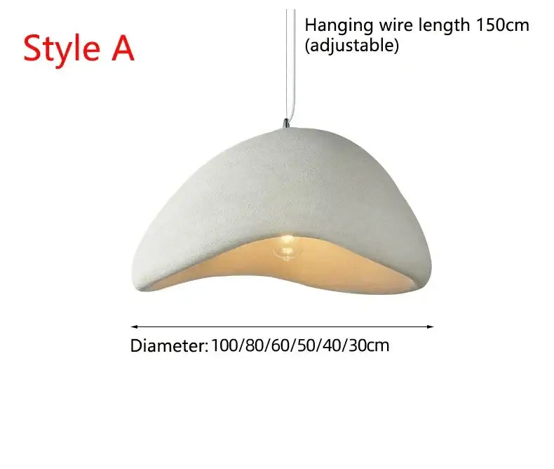 Decorbites™ modern nordic chandelier off-white ceramic pendant light with smooth dome and adjustable wire for warm light turn
