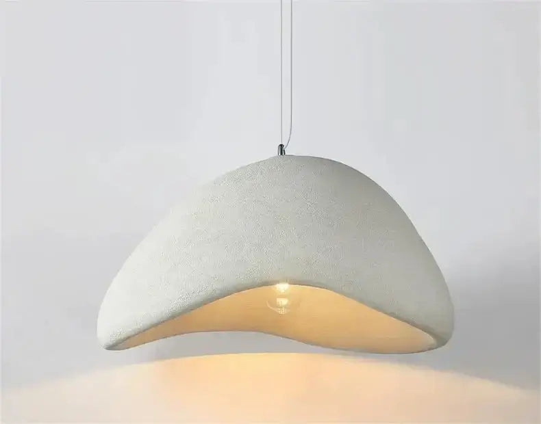 DecorBites™ modern nordic chandelier with off-white textured dome and warm light perfect for home and dining