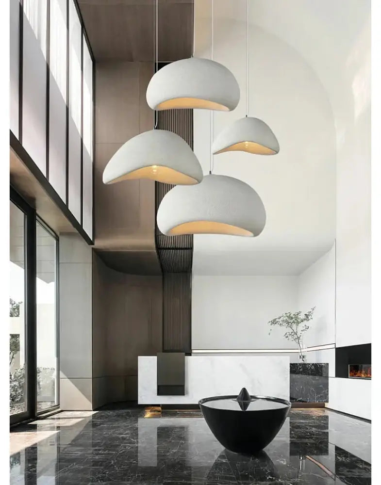 Decorbites™ modern nordic chandelier with white ceramic shades and warm light glow for home and dining spaces