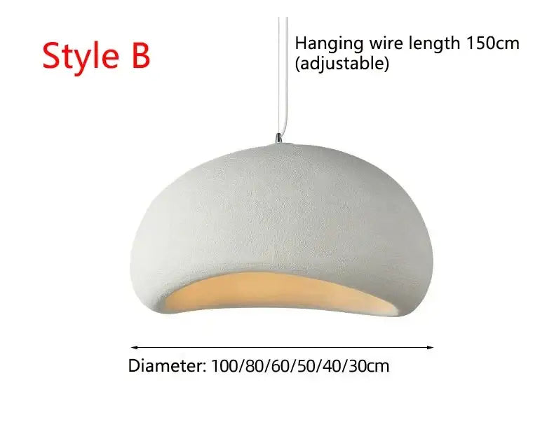 DecorBites™ modern nordic chandelier white dome pendant light with textured surface and warm light turn interior glow