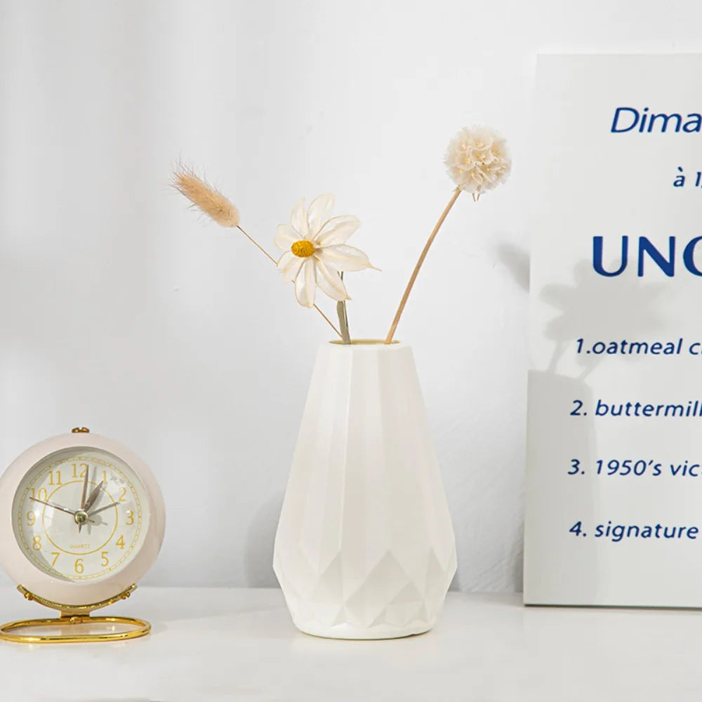 DecorBites™ Modern Nordic Diamond-Shaped Flower Vase