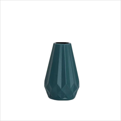 Modern Nordic Diamond-Shaped Flower Vase - Dark Green - Vase