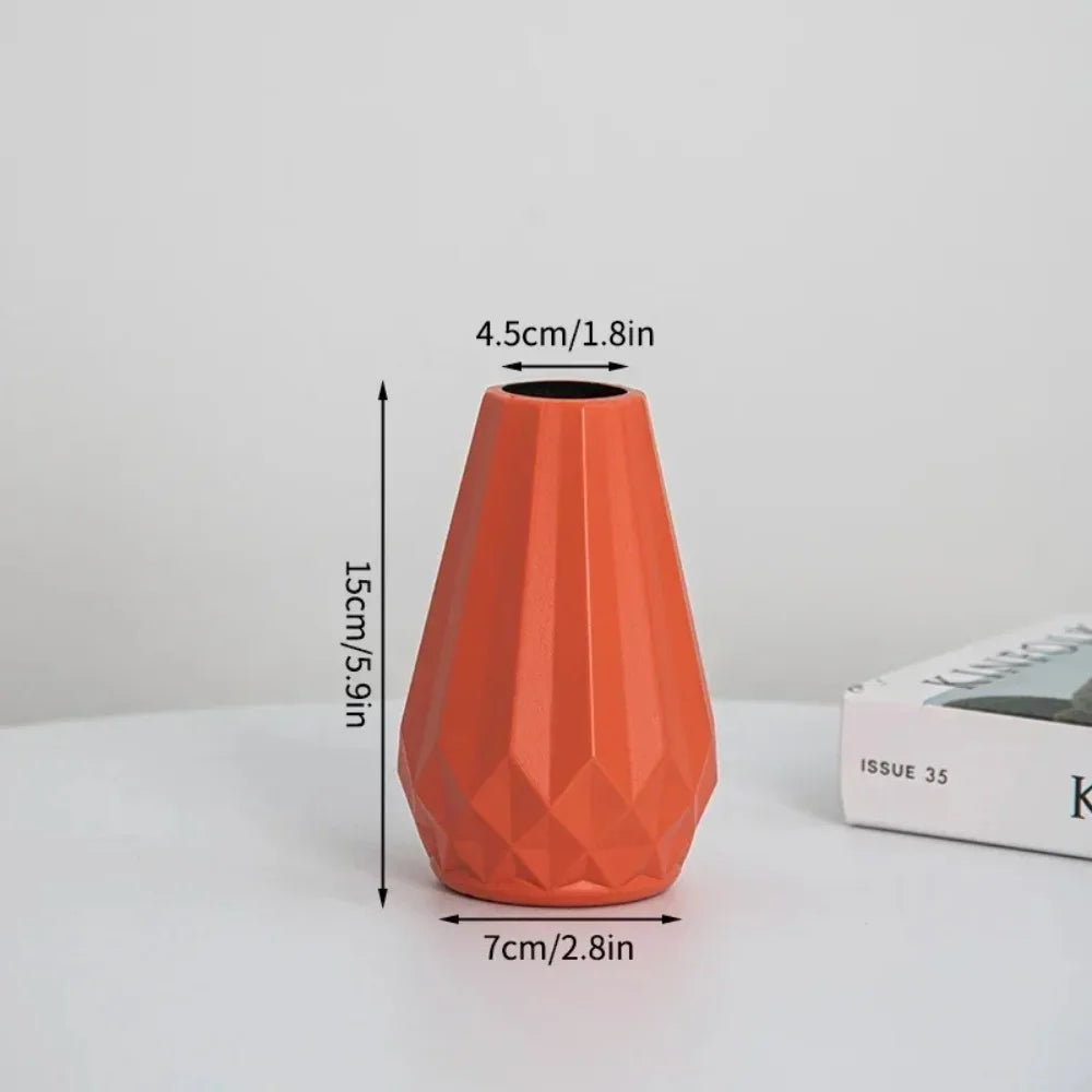 DecorBites™ Modern Nordic Diamond-Shaped Flower Vase