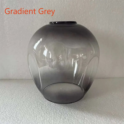 Gradient grey glass pendant lampshade with smooth rounded design and subtle vertical ridges for modern nordic glass chandeliers