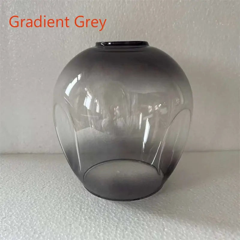 Gradient grey glass pendant lampshade with smooth rounded design and subtle vertical ridges for modern nordic glass chandeliers