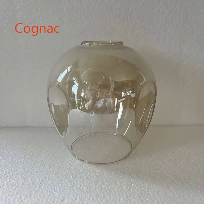 Decorbites modern nordic glass chandeliers featuring a translucent cognac-colored nordic lustre lampshade with embossed patterns