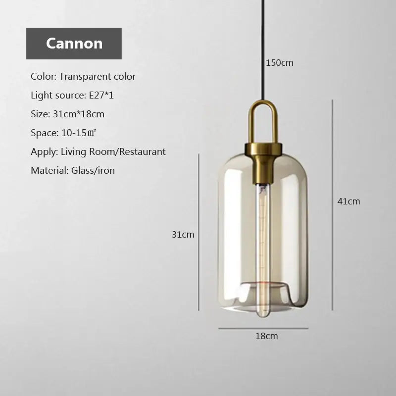 DecorBites modern nordic glass pendant light with brass iron fixture and e27 bulb for kitchen and restaurant lighting