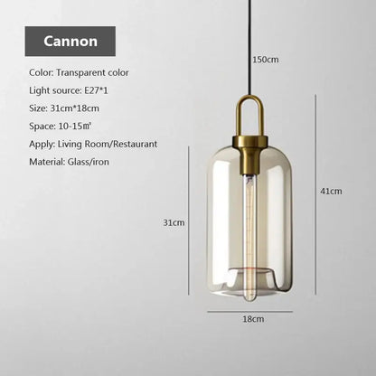 DecorBites modern nordic glass pendant light with brass iron fixture and e27 bulb for kitchen and restaurant lighting