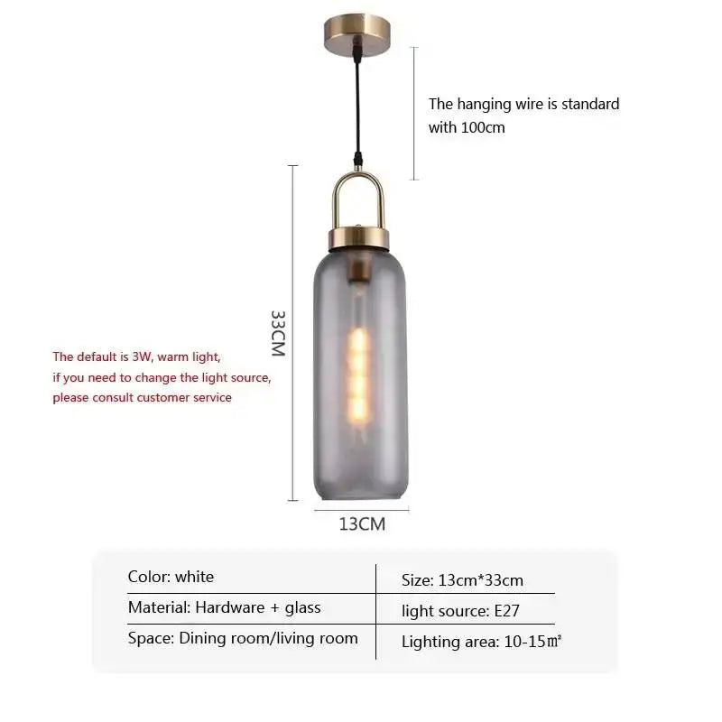DecorBites™ modern nordic glass pendant light with white glass shade brass top and exposed edison bulb for kitchen use