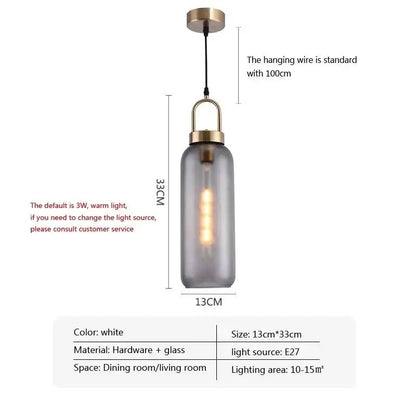 DecorBites™ modern nordic glass pendant light with white glass shade brass top and exposed edison bulb for kitchen use