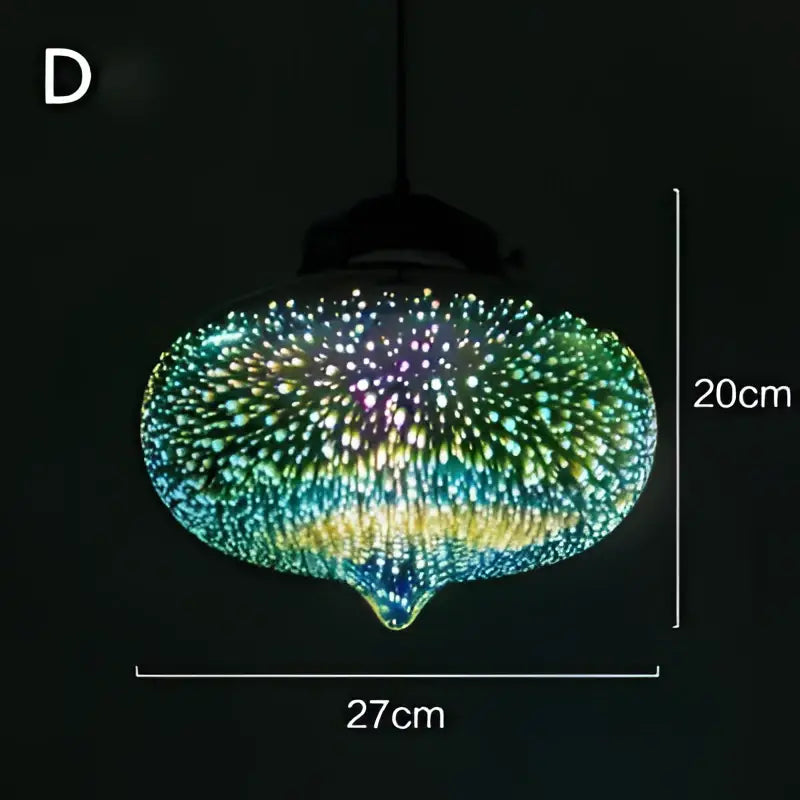 DecorBites™ modern nordic glass pendant light with iridescent teardrop shape and intricate mosaic patterns in vibrant hues