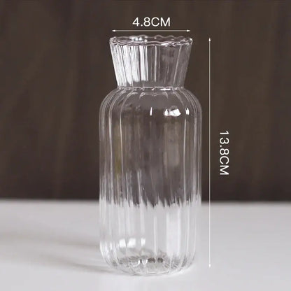 Clear glass vase with vertical ridges and fluted rim from decorbites modern nordic glass vases set for home decor