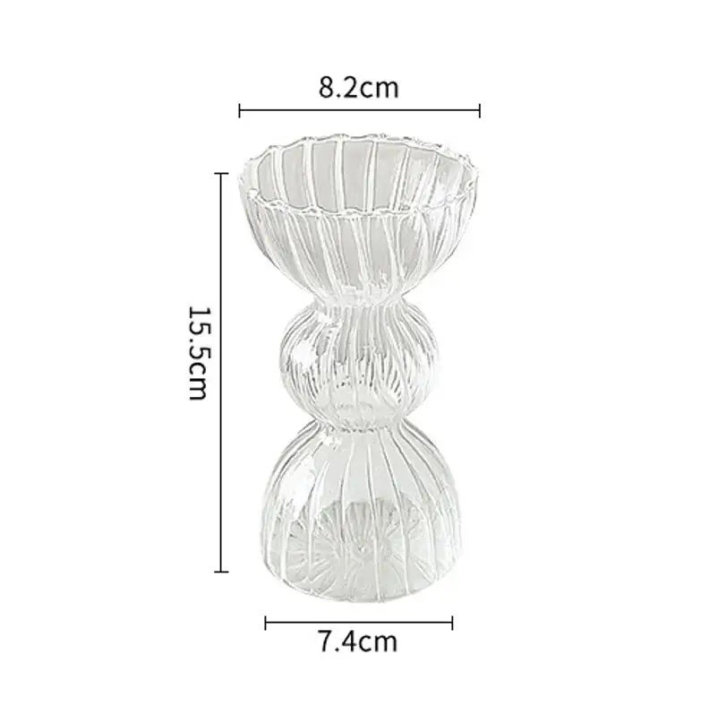 Clear glass vase with a fluted three tiered design from decorbites modern nordic glass vases set for home and wedding