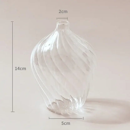 Clear glass vase with twisted ribbed design and fluted base from decorbites modern nordic glass vases set to decorate root