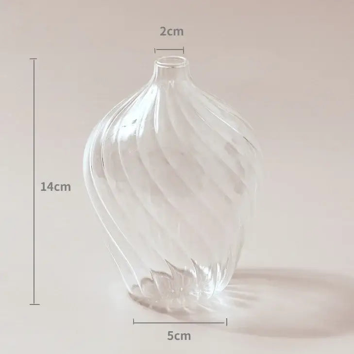 Clear glass vase with twisted ribbed design and fluted base from decorbites modern nordic glass vases set to decorate root