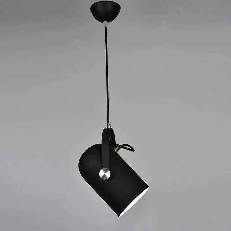 Black matte-finished decorbites™ modern nordic hanging lights with adjustable cylindrical shade and silver accent knob energy-efficient hanging lights