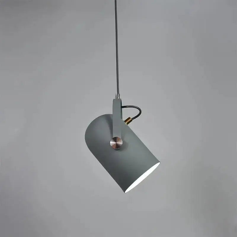 Decorbites™ modern nordic hanging lights with a gray cylindrical shade and brushed metal accents for energy-efficient hanging lights