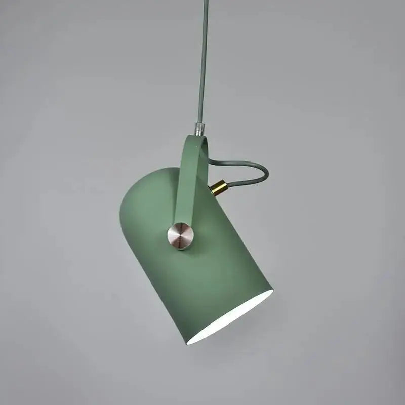 A sleek matte sage green pendant lamp with cylindrical shade and metallic accents from decorbites modern nordic hanging lights